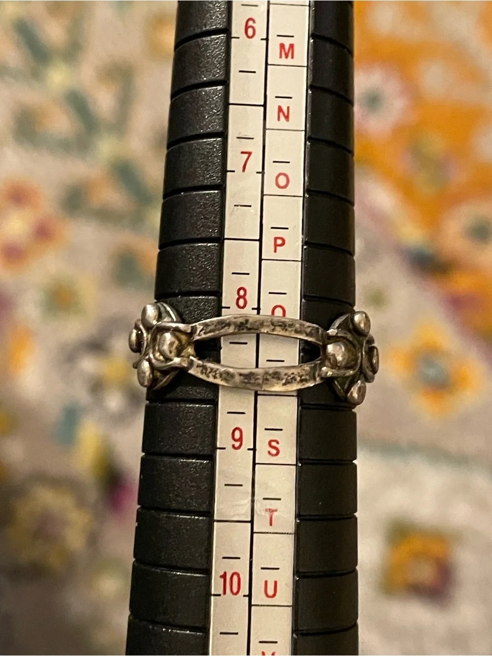 Signed vintage Taxco stamped sterling silver modernist ring sz 8-8.25